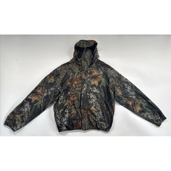 Mad Dog Gear Sterns Camo Mens Jacket 2XL Mossy Oak Breakup Mesh Lined Hooded Y2K - Picture 1 of 14